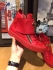 GIUSEPPE ZANOTTI LOGO STRAP LEATHER RED HIGH TOP SNEAKERS